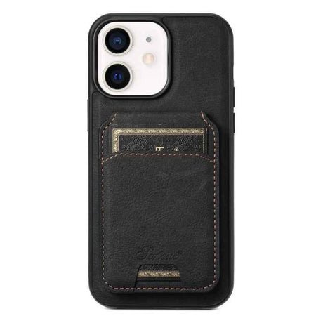 Suteni H17 Litchi Texture Leather MagSafe Detachable Wallet Phone Case