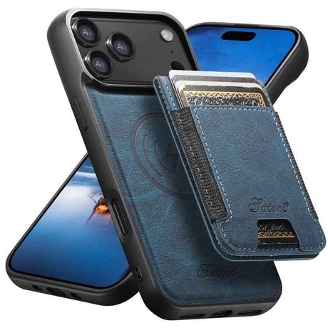 Suteni H17 Litchi Texture Leather MagSafe Detachable Wallet Phone Case