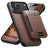 Suteni H17 Litchi Texture Leather MagSafe Detachable Wallet Phone Case