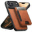 Suteni H17 Litchi Texture Leather MagSafe Detachable Wallet Phone Case