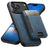 Suteni H17 Litchi Texture Leather MagSafe Detachable Wallet Phone Case