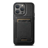 Suteni H17 Oil Eax Leather MagSafe Detachable Wallet Phone Case