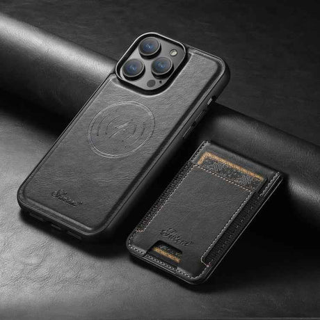 Suteni H17 Oil Eax Leather MagSafe Detachable Wallet Phone Case