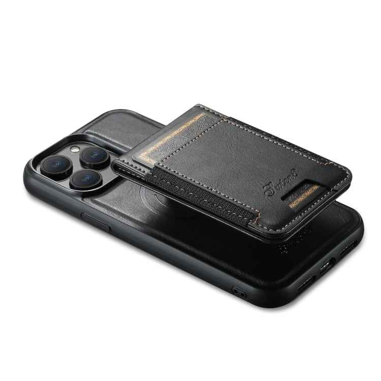 Suteni H17 Oil Eax Leather MagSafe Detachable Wallet Phone Case