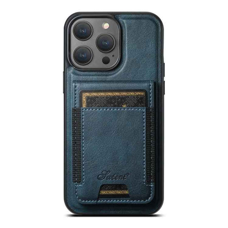 Suteni H17 Oil Eax Leather MagSafe Detachable Wallet Phone Case