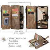CaseMe C30 Card Slots Zipper Wallet Leather Phone Case