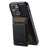 Suteni H17 Cross Grain Leather MagSafe Detachable Wallet Phone Case