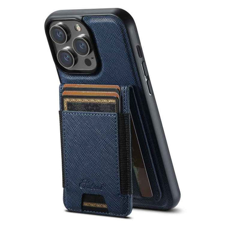 Suteni H17 Cross Grain Leather MagSafe Detachable Wallet Phone Case