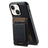 Suteni H17 Cross Grain Leather MagSafe Detachable Wallet Phone Case