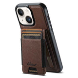 Suteni H17 Cross Grain Leather MagSafe Detachable Wallet Phone Case