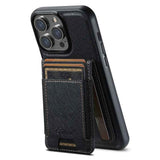 Suteni H17 Cross Grain Leather MagSafe Detachable Wallet Phone Case