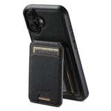 Suteni H18 Cross Grain MagSafe Wallet Leather Phone Case