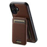 Suteni H18 Cross Grain MagSafe Wallet Leather Phone Case