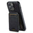 Suteni H18 Cross Grain MagSafe Wallet Leather Phone Case