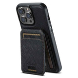 Suteni H18 Cross Grain MagSafe Wallet Leather Phone Case