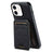 Suteni H18 Cross Grain MagSafe Wallet Leather Phone Case