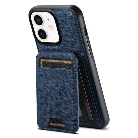 Suteni H18 Cross Grain MagSafe Wallet Leather Phone Case