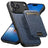 Suteni H18 Cross Grain MagSafe Wallet Leather Phone Case