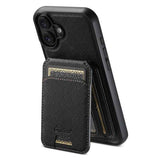 Suteni H18 Cross Grain MagSafe Wallet Leather Phone Case