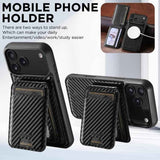 Suteni TXWH18 Carbon Fiber Texture Detachable Wallet MagSafe Phone Case