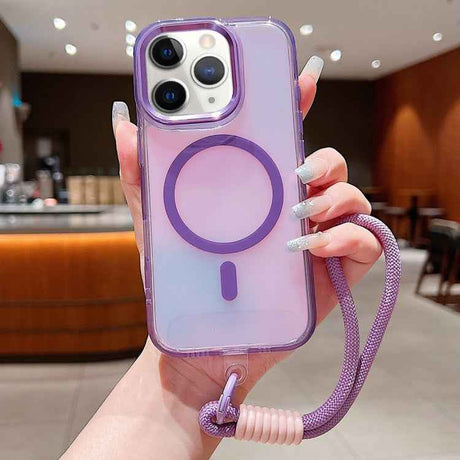 Bright Shadow  Magsafe Discoloration Phone Case with Wrist Strap