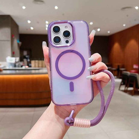 Bright Shadow  Magsafe Discoloration Phone Case with Wrist Strap
