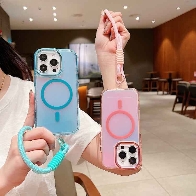 Bright Shadow  Magsafe Discoloration Phone Case with Wrist Strap
