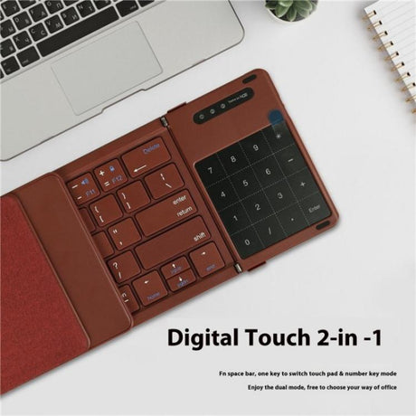 B077T Portable Foldable Wireless Bluetooth Keyboard With Touchpad, B077T With Touchpad - LYDARZ