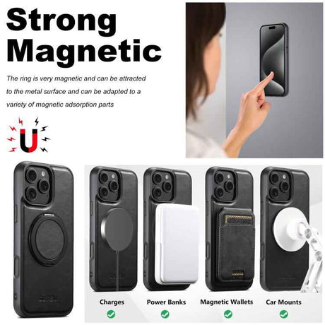 Suteni G3 Oil Wax 360 Rotation Holder MagSafe Back Phone Case