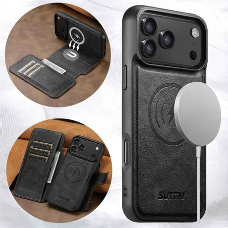 Suteni Q05 2-in-1 Multi-function Detachable Wallet MagSafe Phone Case