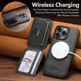 Suteni M3 Card Bag MagSafe Cowhide Texture Leather Phone Case
