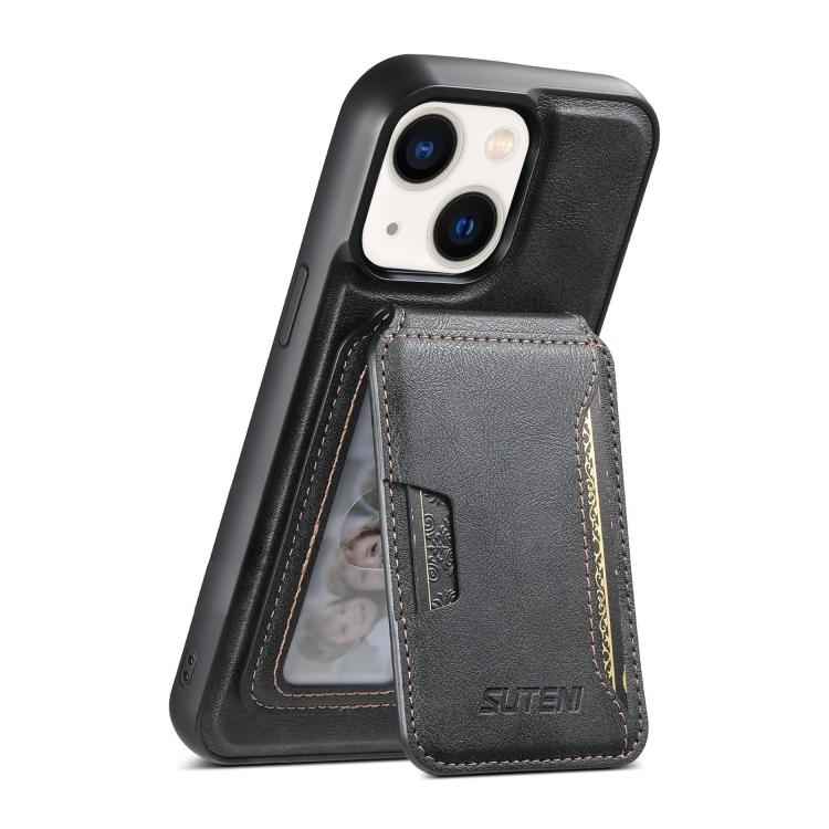 Suteni M3 Card Bag MagSafe Cowhide Texture Leather Phone Case