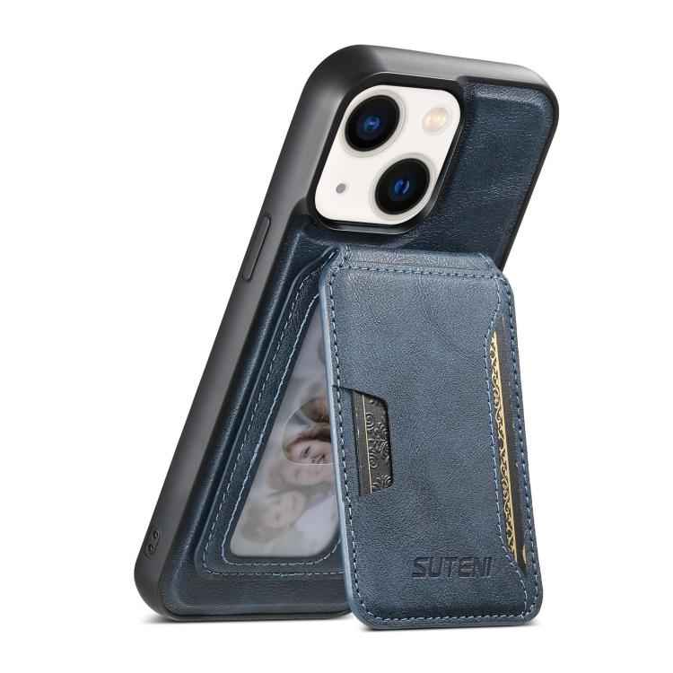 Suteni M3 Card Bag MagSafe Cowhide Texture Leather Phone Case