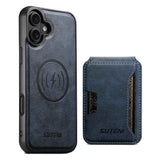Suteni M3 Card Bag MagSafe Cowhide Texture Leather Phone Case