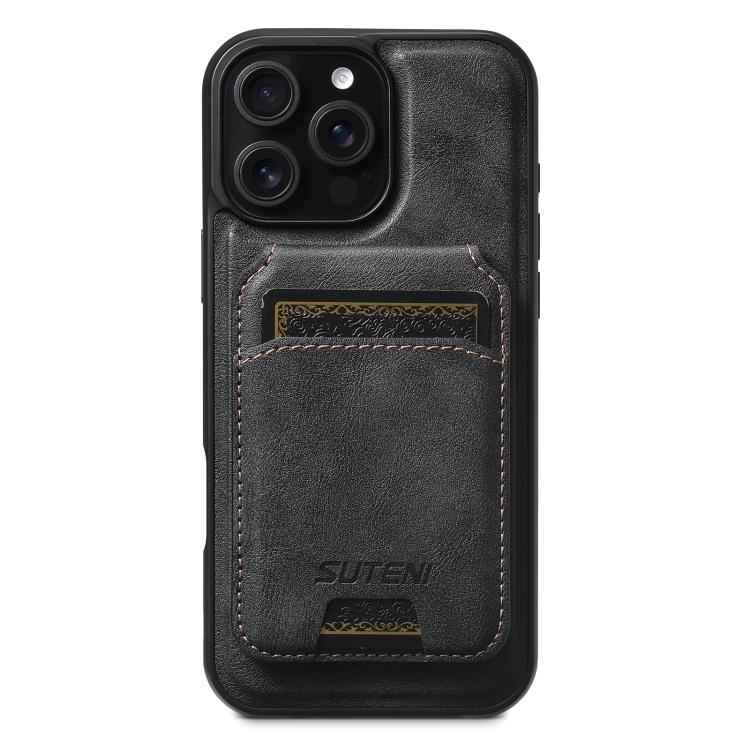 Suteni M5 Magnetic Card Bag MagSafe Leather Phone Case