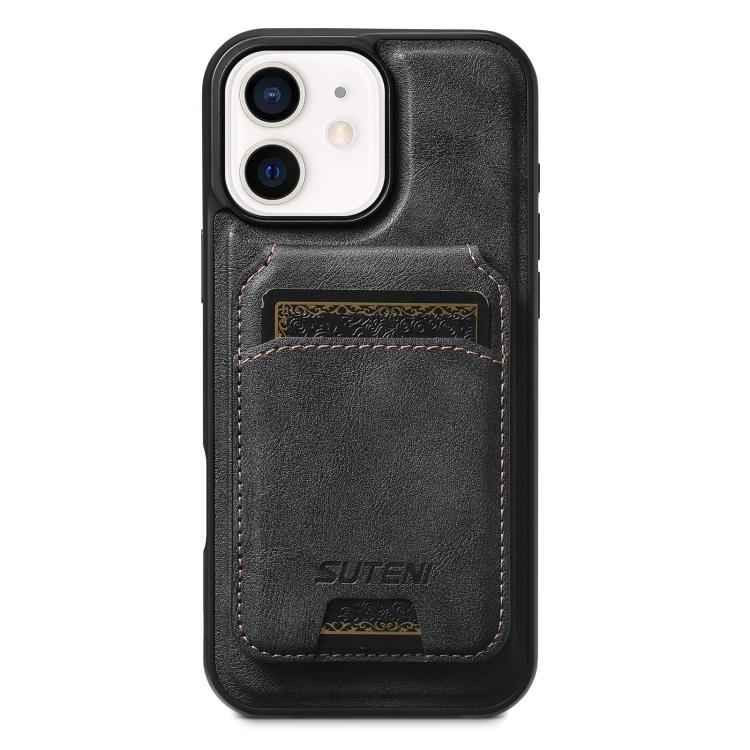 Suteni M5 Magnetic Card Bag MagSafe Leather Phone Case