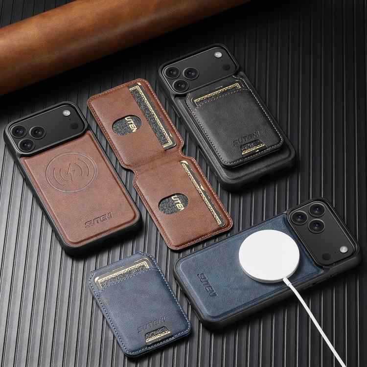 Suteni M5 Magnetic Card Bag MagSafe Leather Phone Case