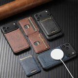Suteni M5 Magnetic Card Bag MagSafe Leather Phone Case