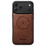 Suteni G5 Cowhide Leather MagSafe Magnetic Phone Case