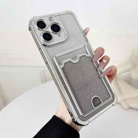 Four-cornered Glitter Electroplated Card Bag TPU Phone Case