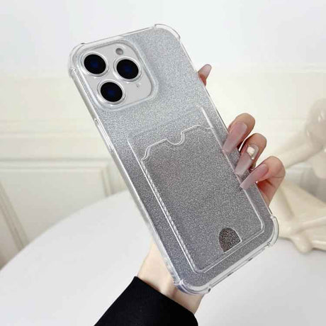 Four-cornered Glitter Electroplated Card Bag TPU Phone Case