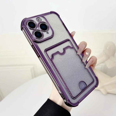 Four-cornered Glitter Electroplated Card Bag TPU Phone Case