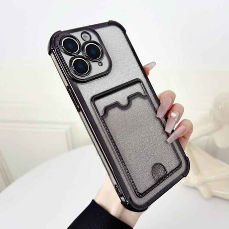 Four-cornered Glitter Electroplated Card Bag TPU Phone Case