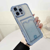 Four-cornered Glitter Electroplated Card Bag TPU Phone Case