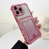 Four-cornered Glitter Electroplated Card Bag TPU Phone Case