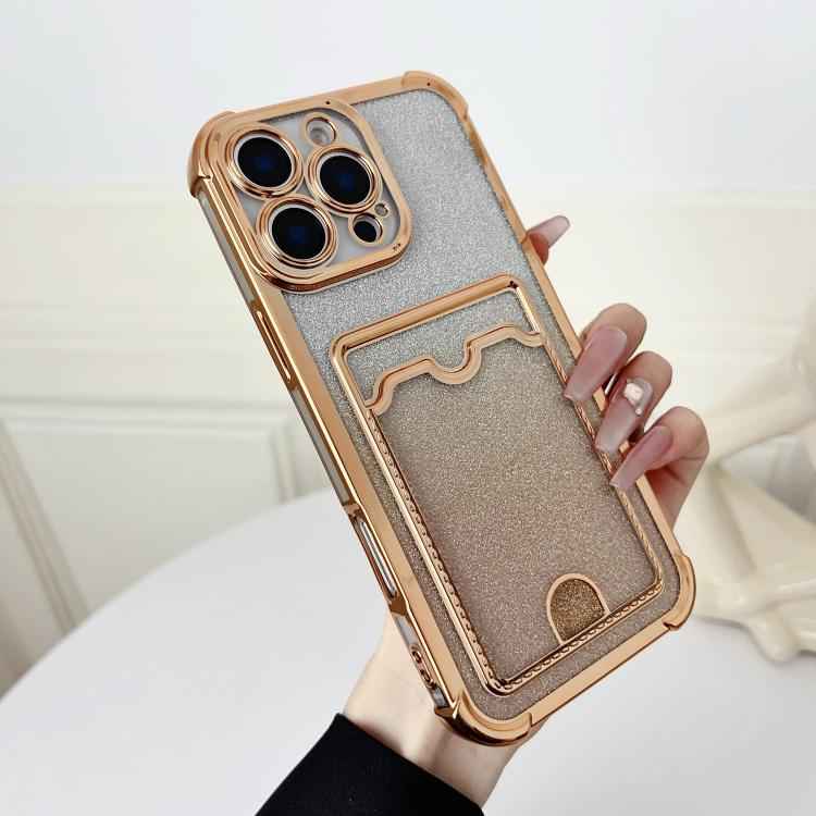 Four-cornered Glitter Electroplated Card Bag TPU Phone Case