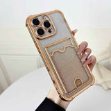 Four-cornered Glitter Electroplated Card Bag TPU Phone Case
