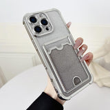 Four-cornered Glitter Electroplated Card Bag TPU Phone Case