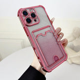 Four-cornered Glitter Electroplated Card Bag TPU Phone Case