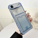Four-cornered Glitter Electroplated Card Bag TPU Phone Case
